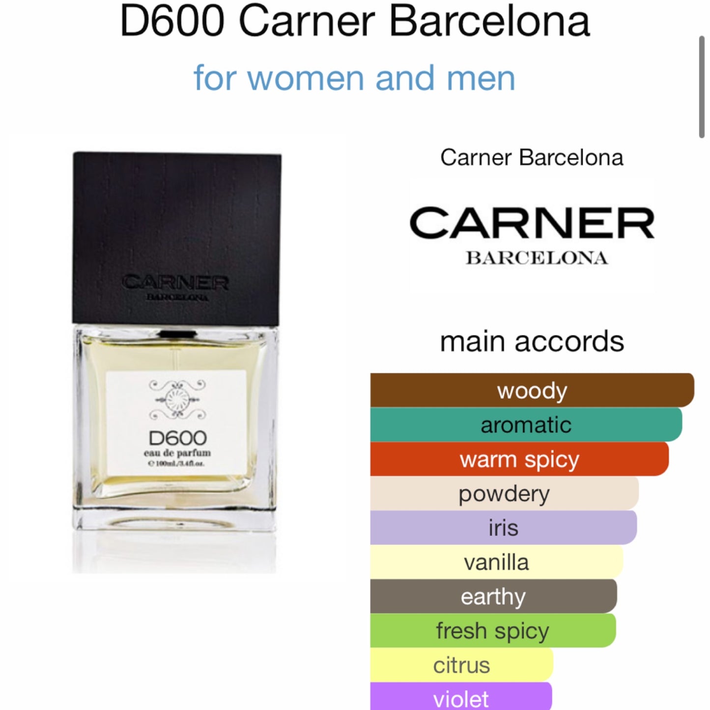 D600 by Carner Barcelona Eau de Parfum