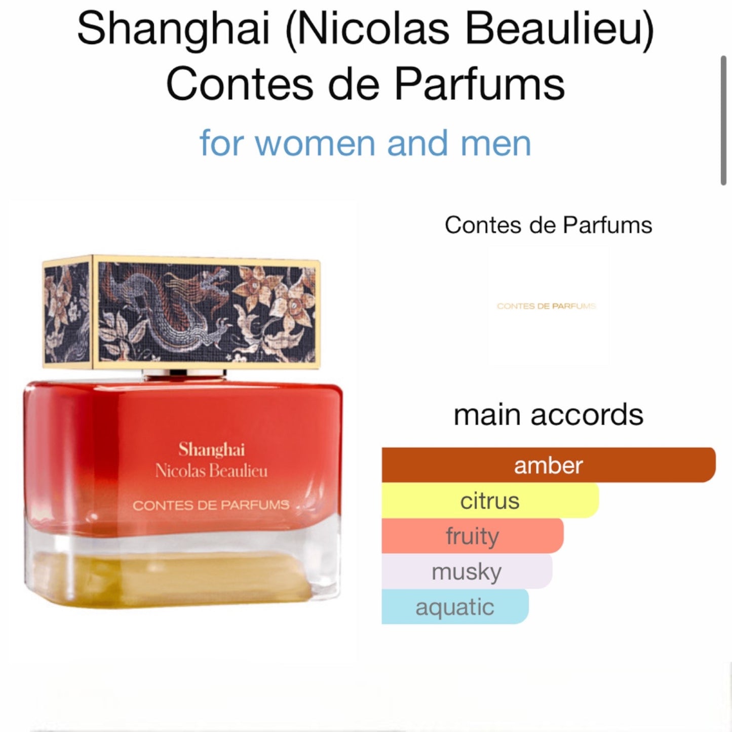 Shanghai (Nicolas Beaulieu) by Contes de Parfums Eau de Parfum