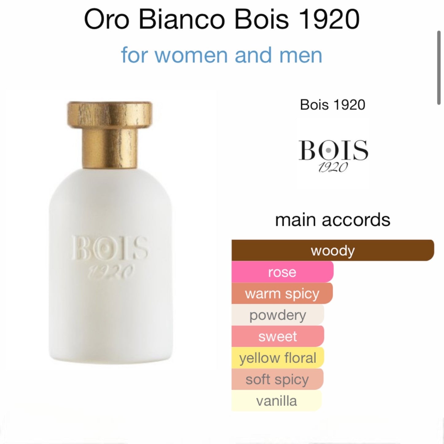 Oro Bianco by Bois 1920 Eau de Parfum