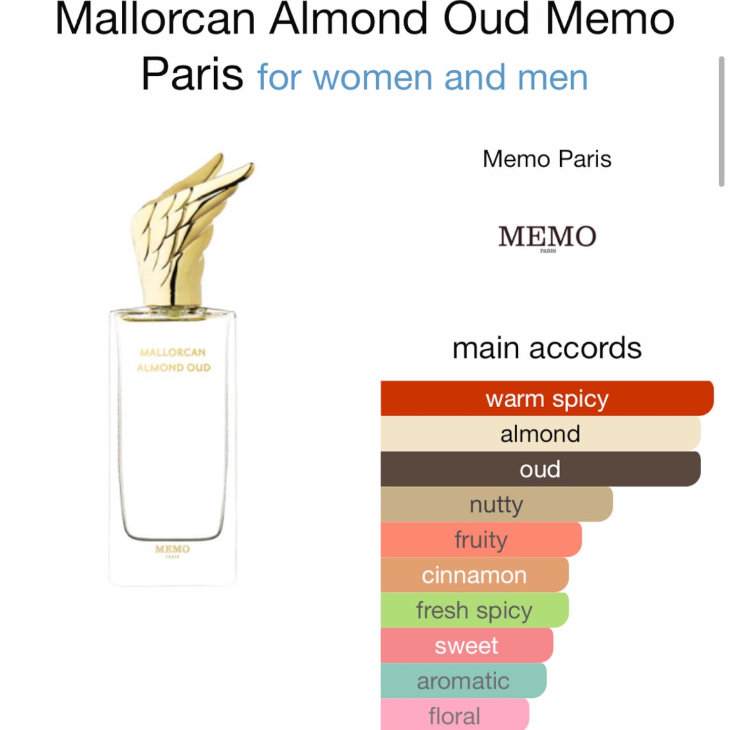 Mallorcan Almond Oud by Memo Paris Eau de Parfum