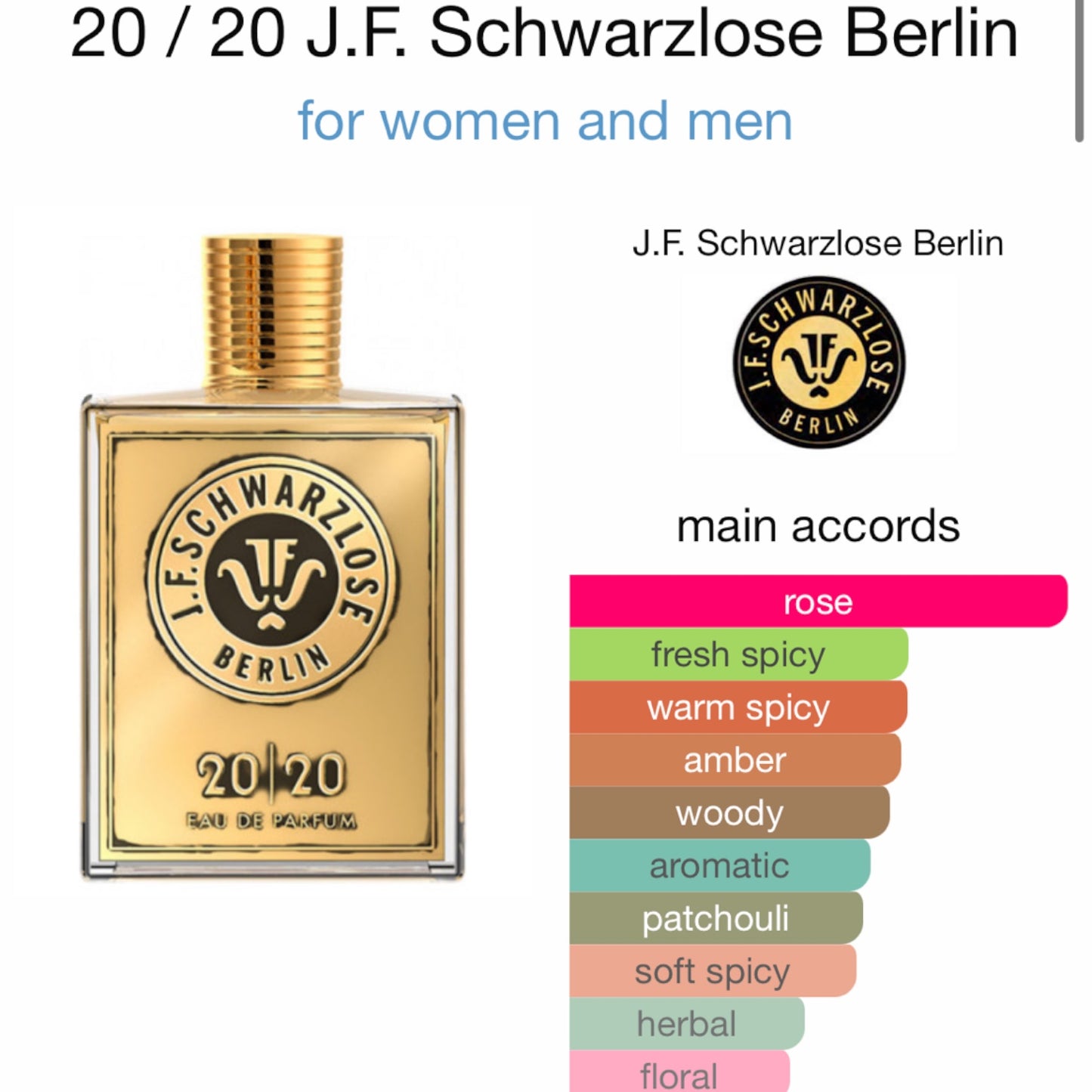 20 / 20 by J.F. Schwarzlose Berlin Eau de Parfum