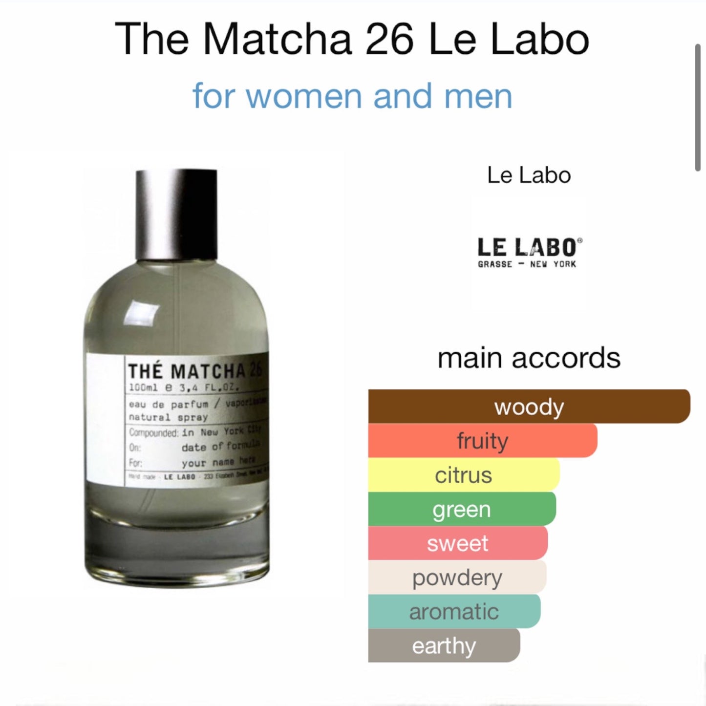 Matcha 26 by Le Labo Eau de Parfum