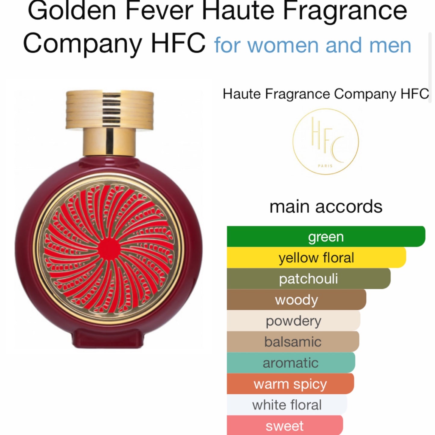 Golden Fever by Haute Fragrance Company HFC Eau de parfum
