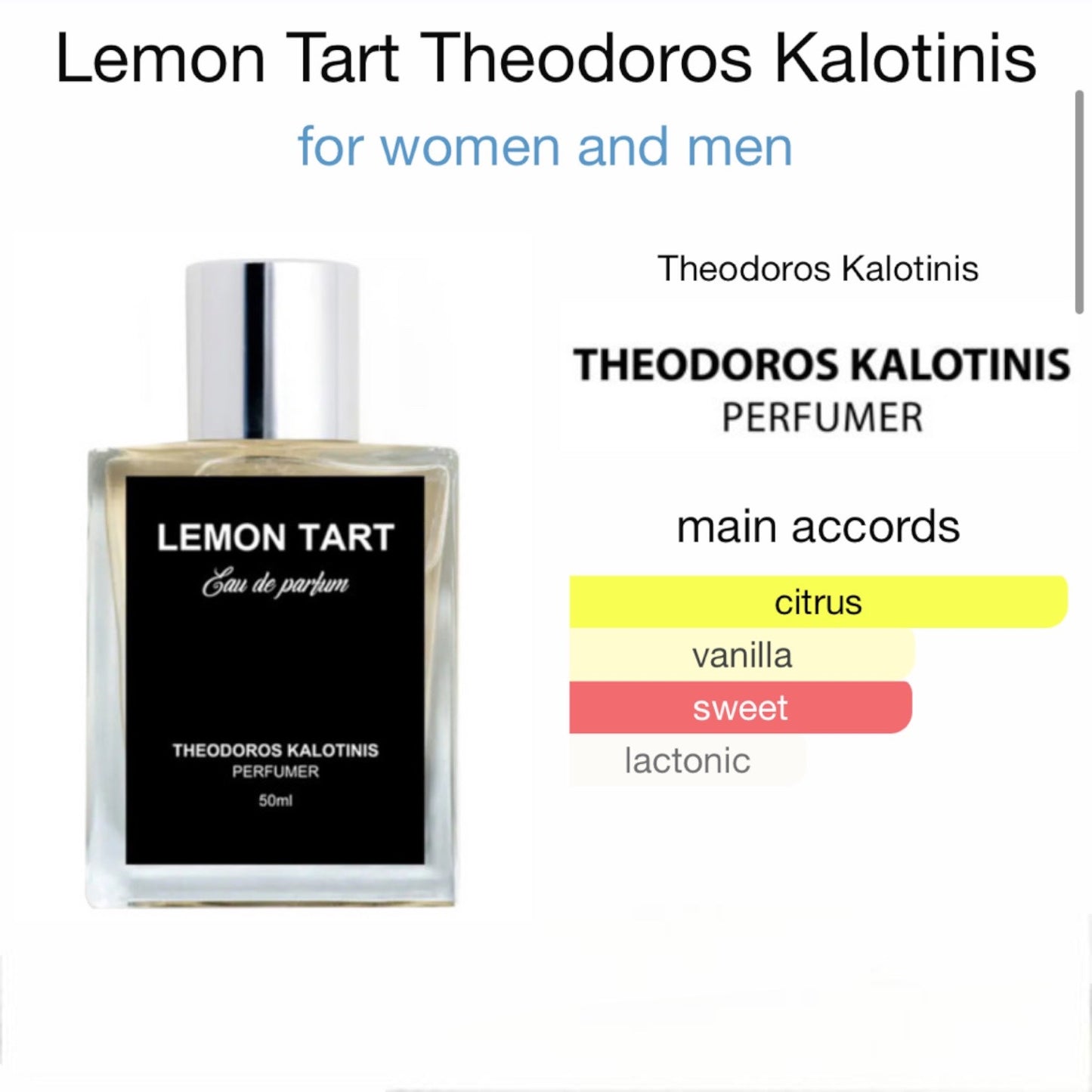 Lemon Tart EAU DE PARFUM by Theodoros Kalotinis