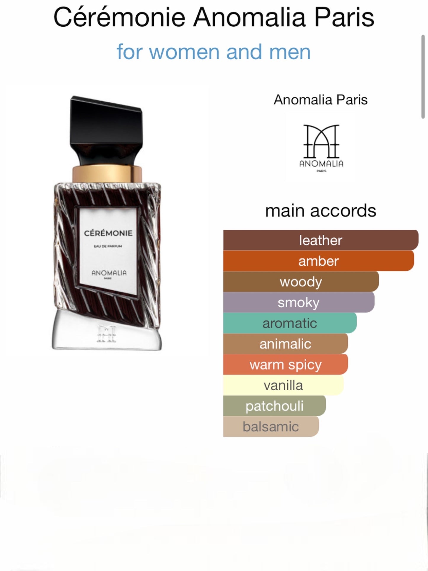 Cérémonie by Anomalia Paris Eau de Parfum