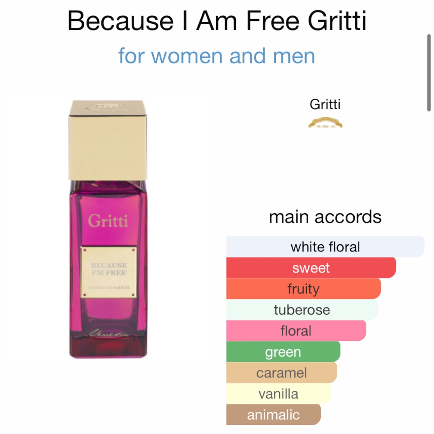 Because I Am Free by Gritti Extrait de Parfum