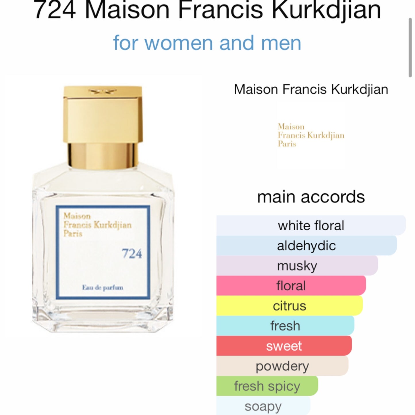 724 by Maison Francis Kurkdjian Eau de Parfum