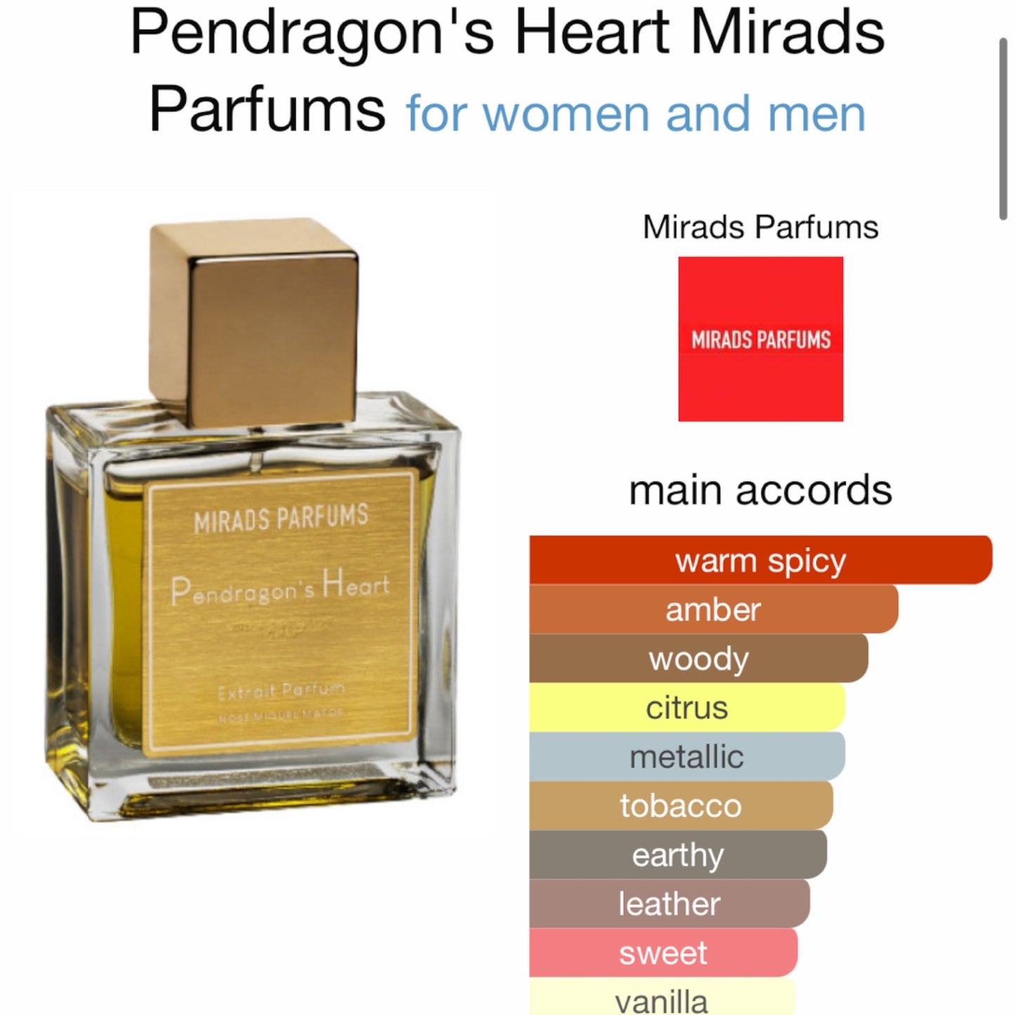 Pendragon's Heart by Mirads Parfums Extrait de Parfum