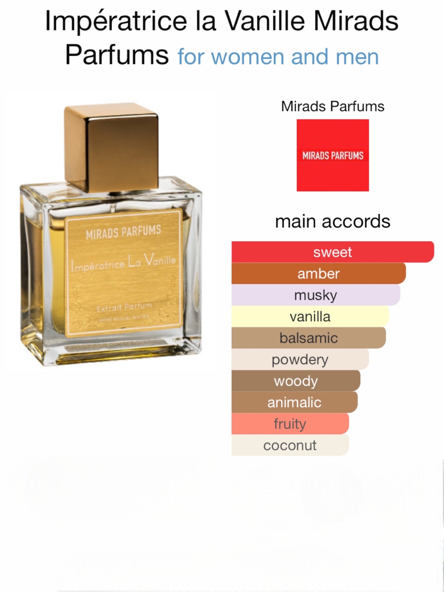 Impératrice la Vanille Mirads Parfums Extrait de Parfum