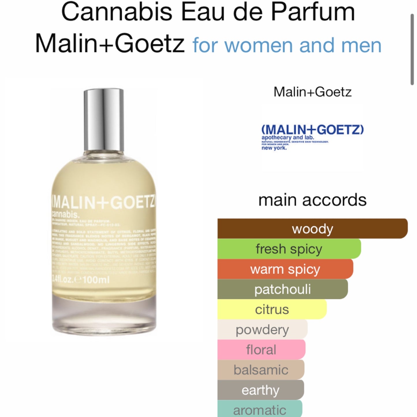 Cannabis by Malin+Goetz Eau de Parfum