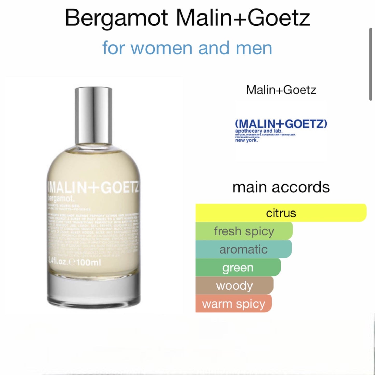 Bergamot by Malin+Goetz Eau de Parfum