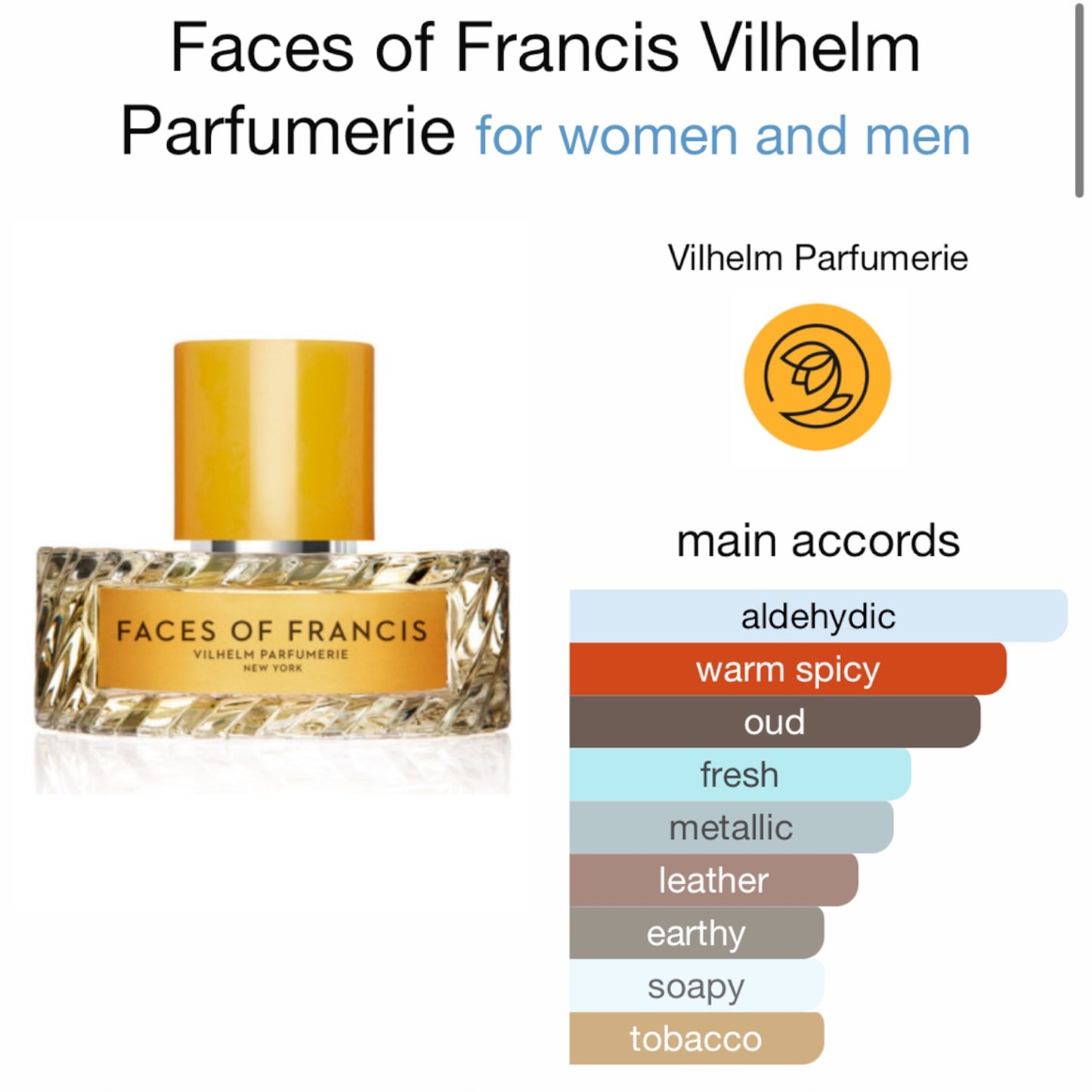 Faces of Francis by Vilhelm Parfumerie Eau de Parfum