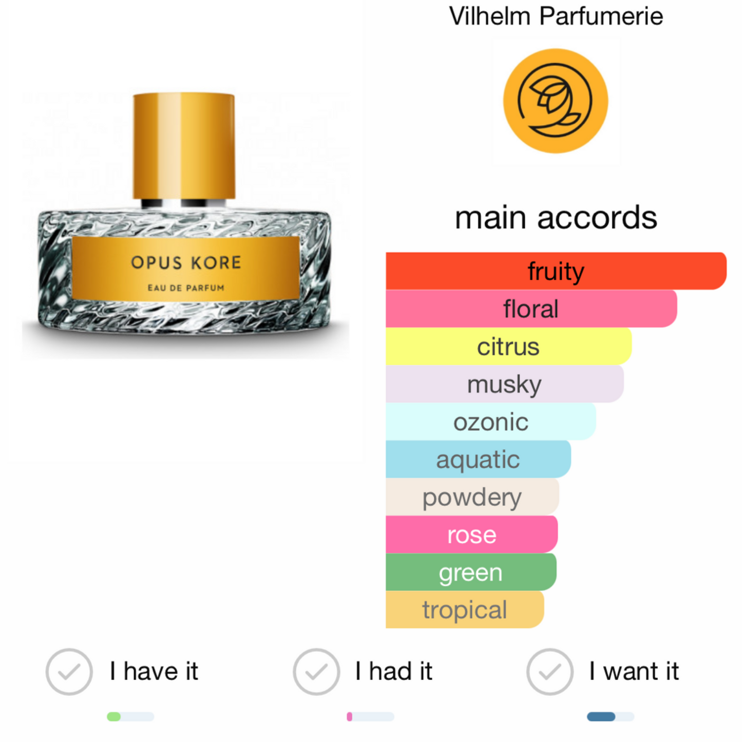 Opus Kore by Vilhelm Parfumerie Eau de Parfum