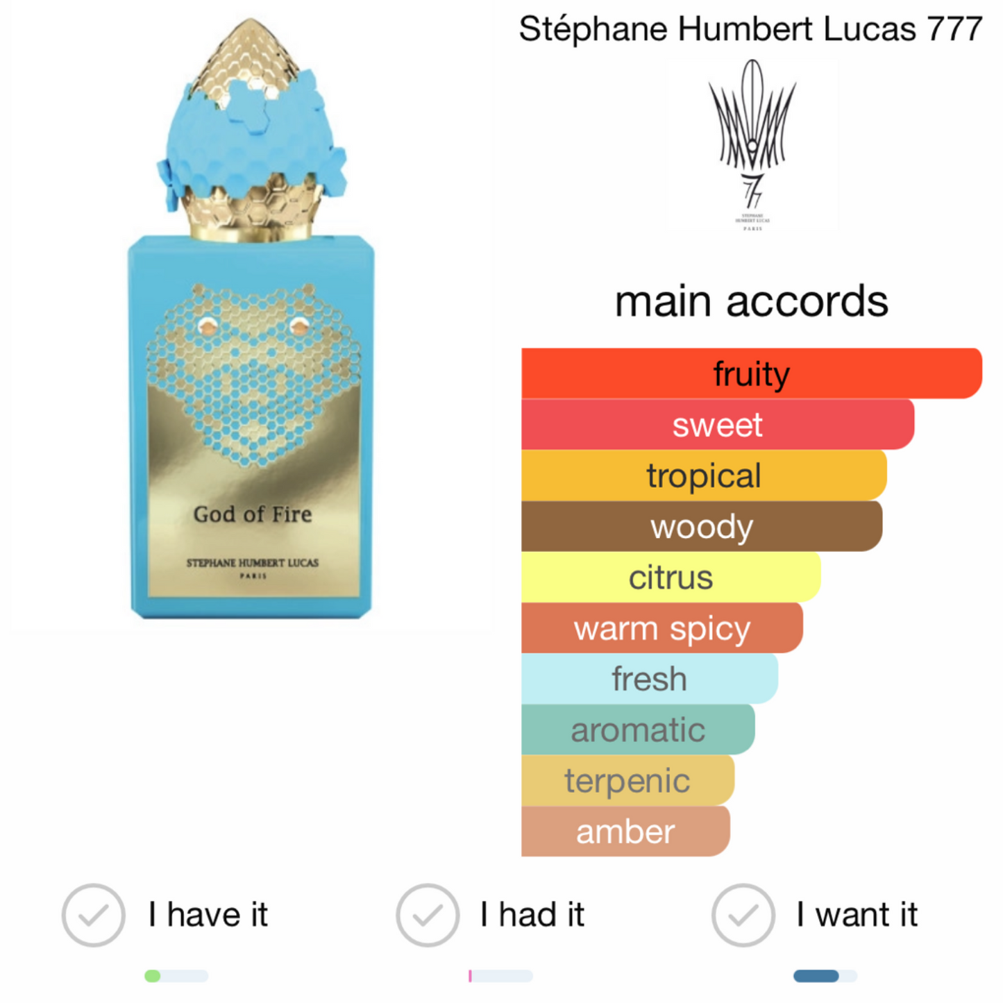 God of Fire by Stephane Humbert Lucas 777 Eau de Parfum
