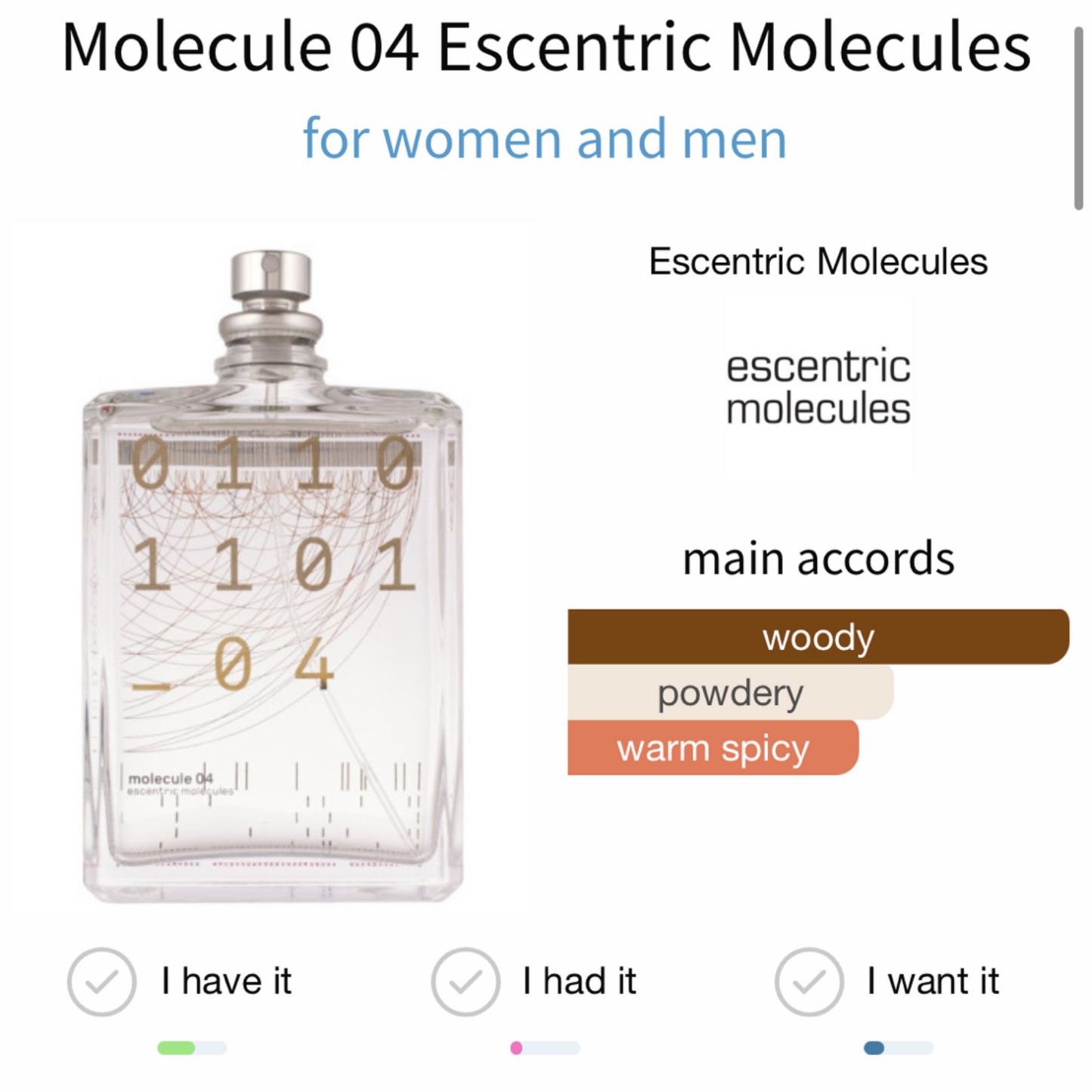 Molecules 04 by Escentric Molecules Eau de parfum
