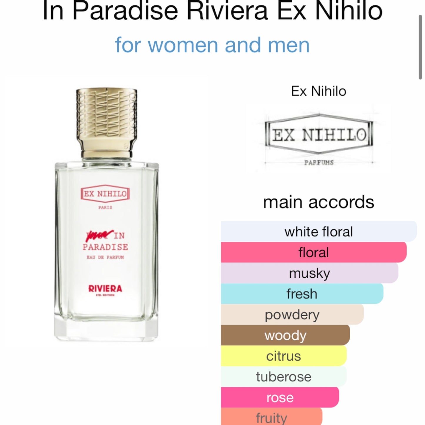 In Paradise Riviera by Ex Nihilo Eau de Parfum