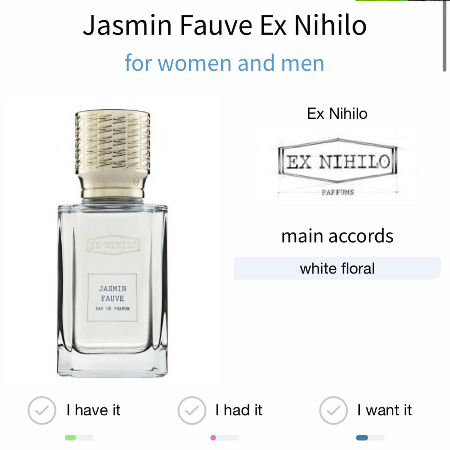 Jasmin Fauve Ex Nihilo Eau de Parfum