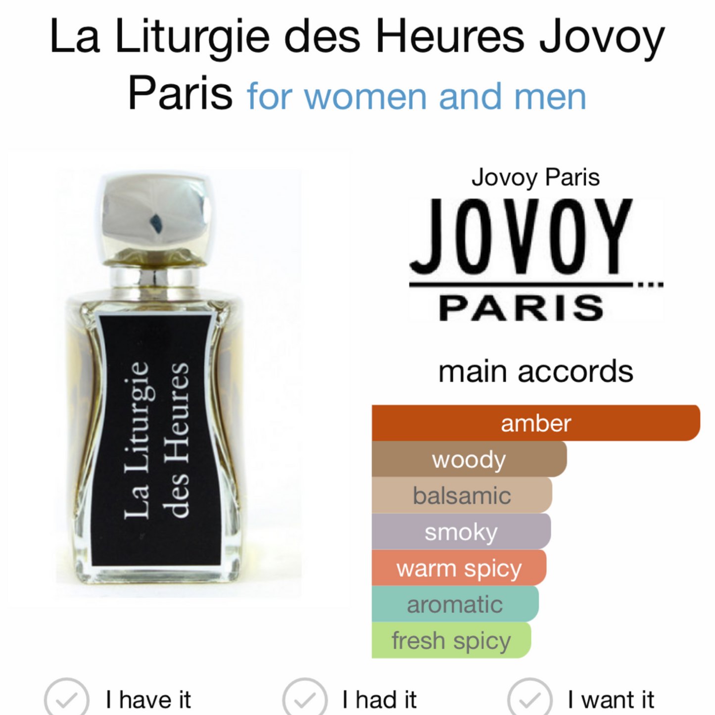 La Liturgie des Heures Jovoy Paris Eau de Parfum