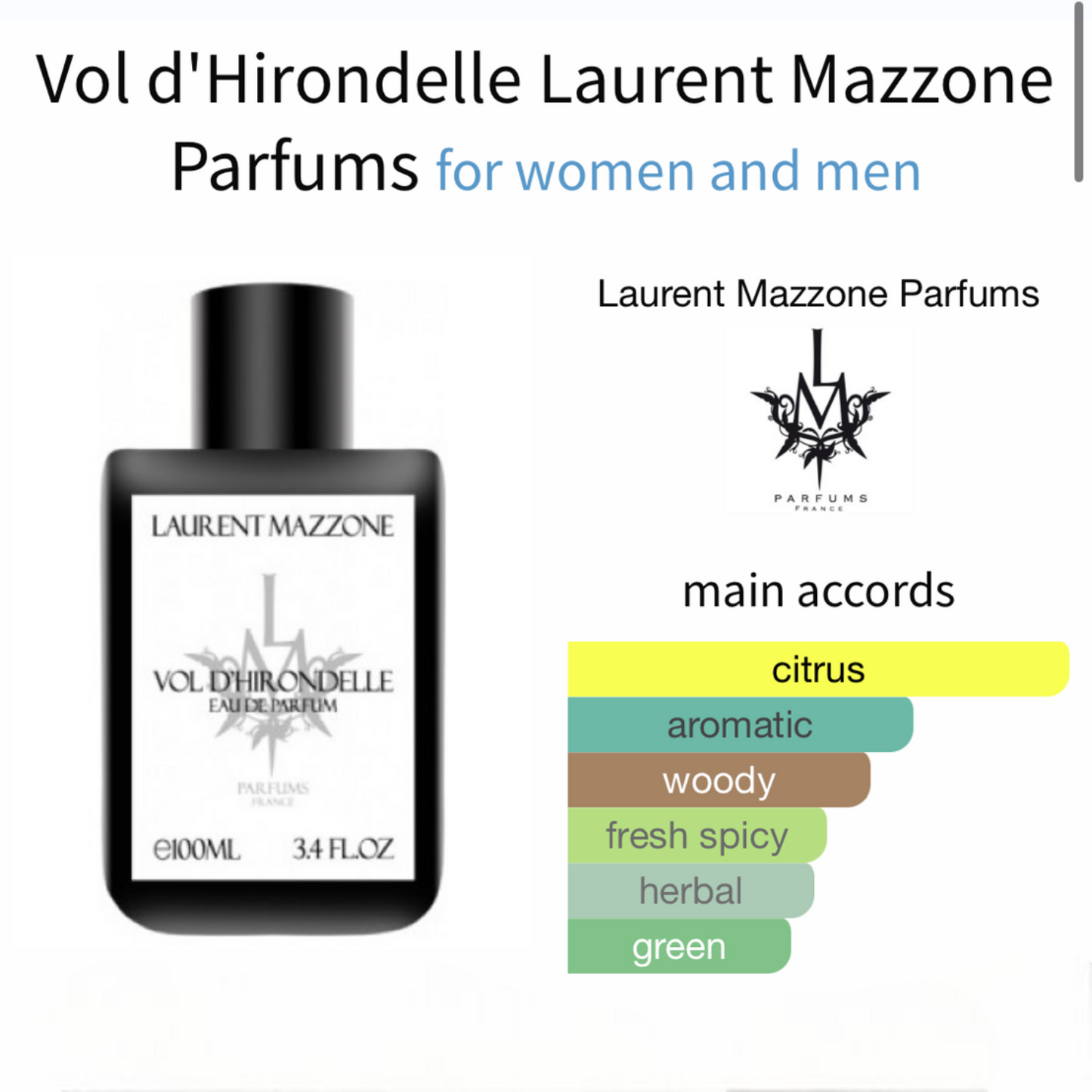 Vol d'Hirondelle by Laurent Mazzone Parfums EAU de Parfum