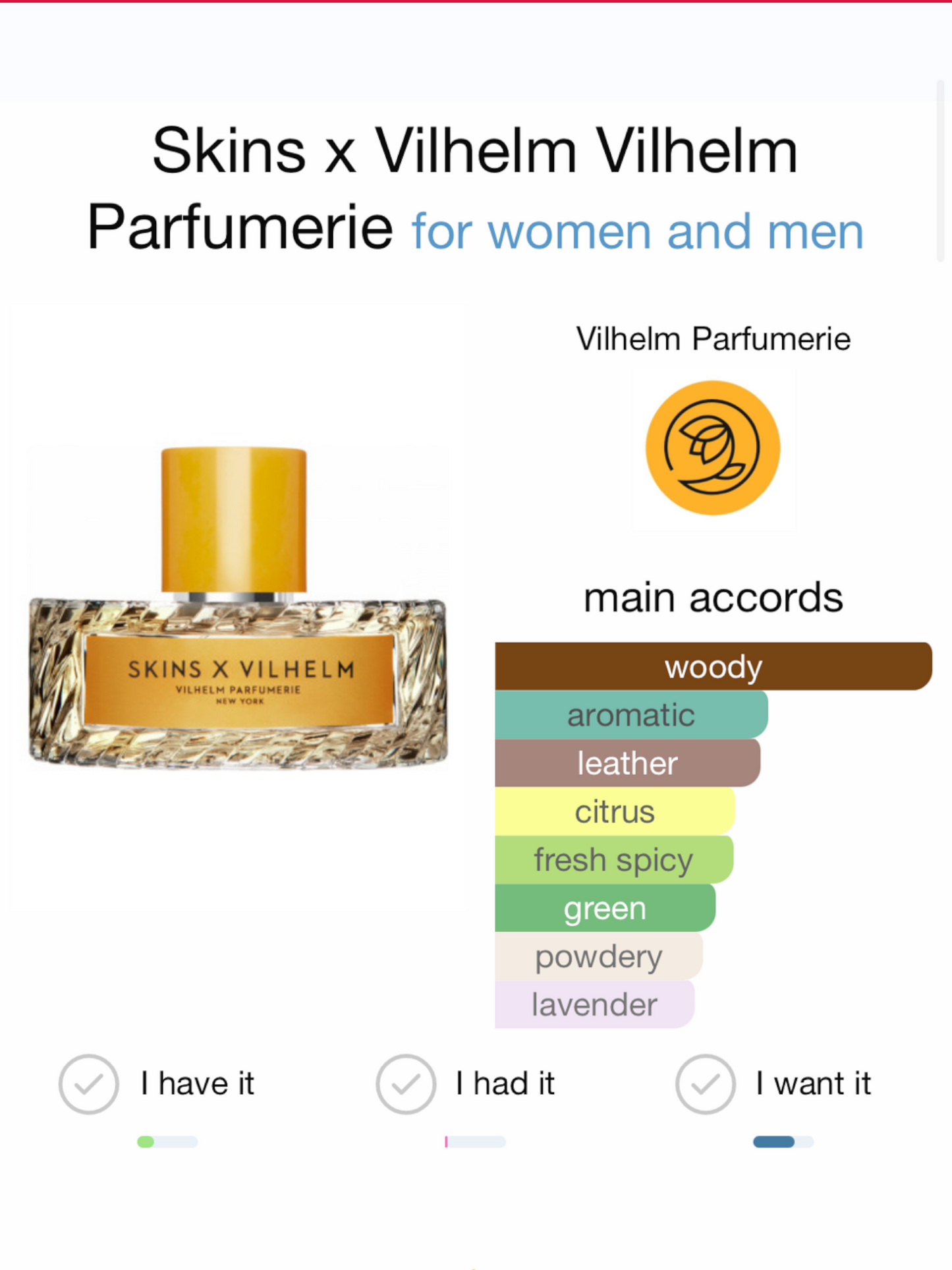 Skins x Vilhelm by Vilhelm Parfumerie Eau de Parfum